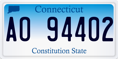 CT license plate AO94402