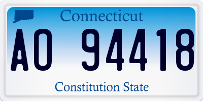 CT license plate AO94418