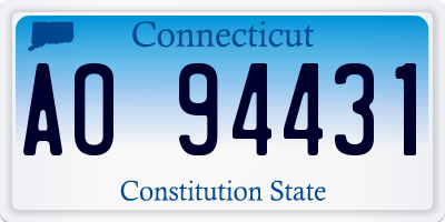 CT license plate AO94431