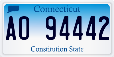 CT license plate AO94442