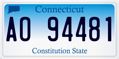 CT license plate AO94481