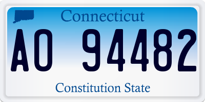 CT license plate AO94482