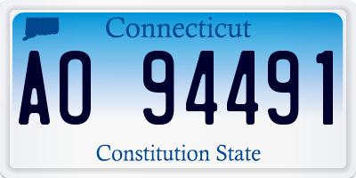 CT license plate AO94491