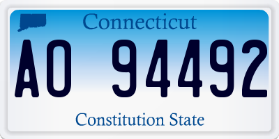 CT license plate AO94492