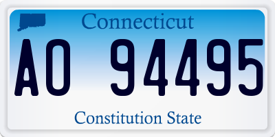 CT license plate AO94495
