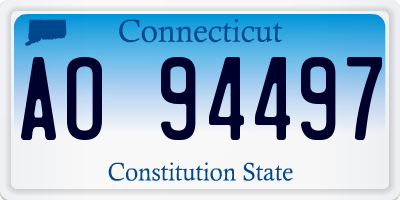 CT license plate AO94497