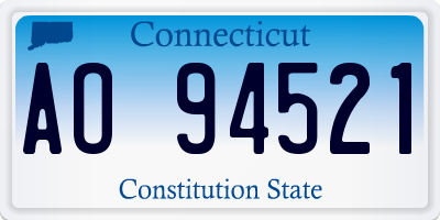 CT license plate AO94521