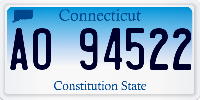 CT license plate AO94522