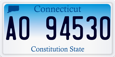 CT license plate AO94530