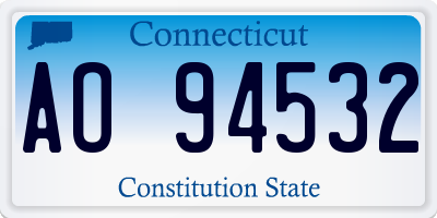 CT license plate AO94532