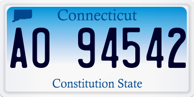 CT license plate AO94542