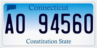 CT license plate AO94560