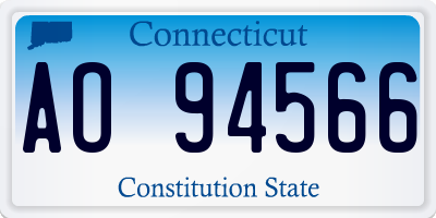CT license plate AO94566