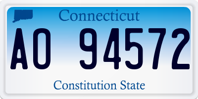 CT license plate AO94572