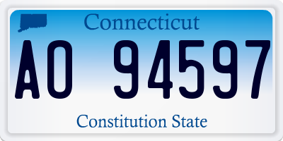 CT license plate AO94597
