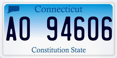 CT license plate AO94606