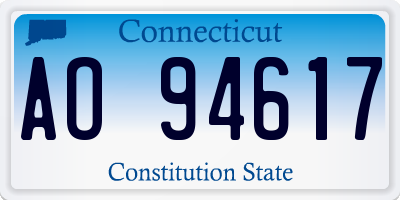 CT license plate AO94617