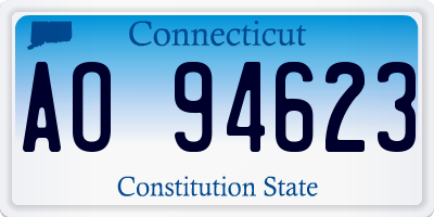 CT license plate AO94623