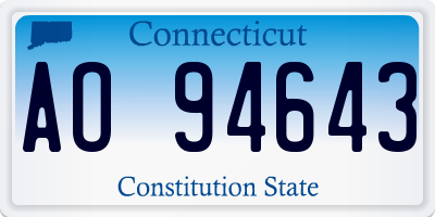 CT license plate AO94643