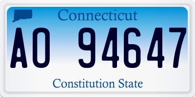 CT license plate AO94647