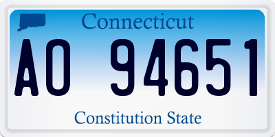 CT license plate AO94651