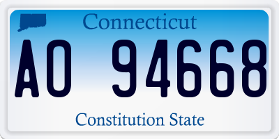 CT license plate AO94668