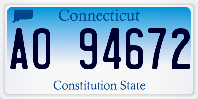 CT license plate AO94672