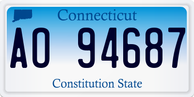 CT license plate AO94687