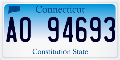 CT license plate AO94693