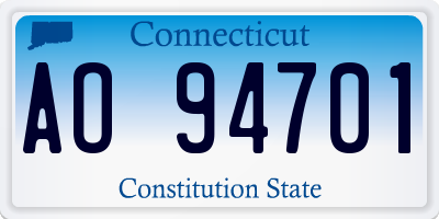 CT license plate AO94701