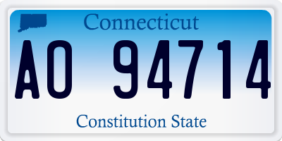 CT license plate AO94714