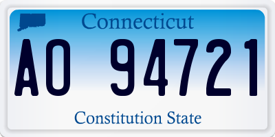 CT license plate AO94721