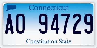 CT license plate AO94729
