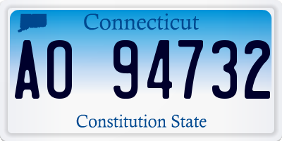 CT license plate AO94732