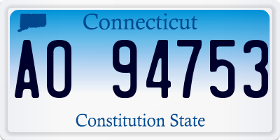 CT license plate AO94753