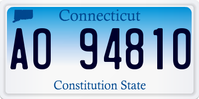CT license plate AO94810