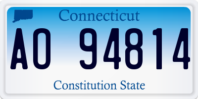 CT license plate AO94814