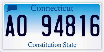 CT license plate AO94816