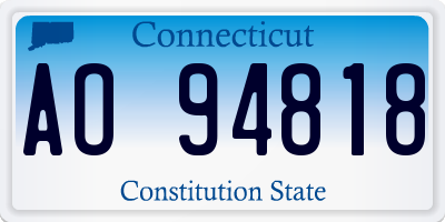 CT license plate AO94818