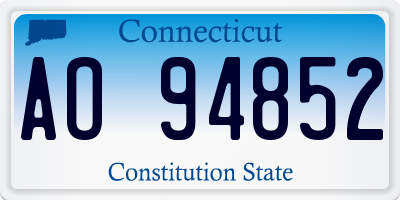 CT license plate AO94852