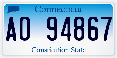 CT license plate AO94867