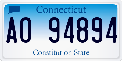 CT license plate AO94894