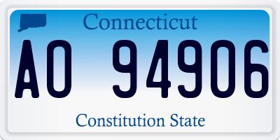 CT license plate AO94906