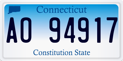 CT license plate AO94917