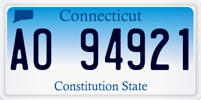 CT license plate AO94921