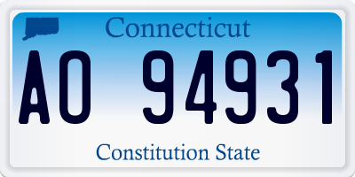 CT license plate AO94931