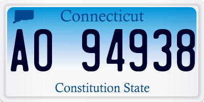 CT license plate AO94938