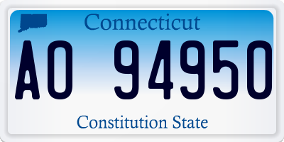 CT license plate AO94950