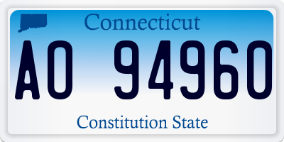 CT license plate AO94960