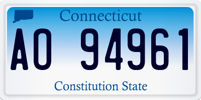 CT license plate AO94961